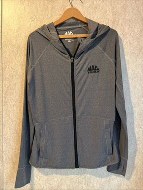 Mac Tools Zip Up Hoodie Heather Gray Lightweight Performance Logo Women’s XL EUC